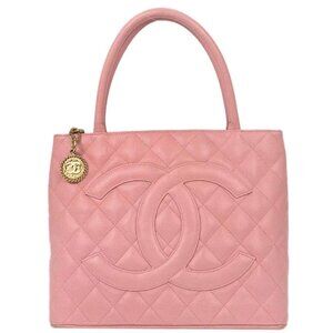 Chanel Pink Calfskin Medallion Tote Handbag